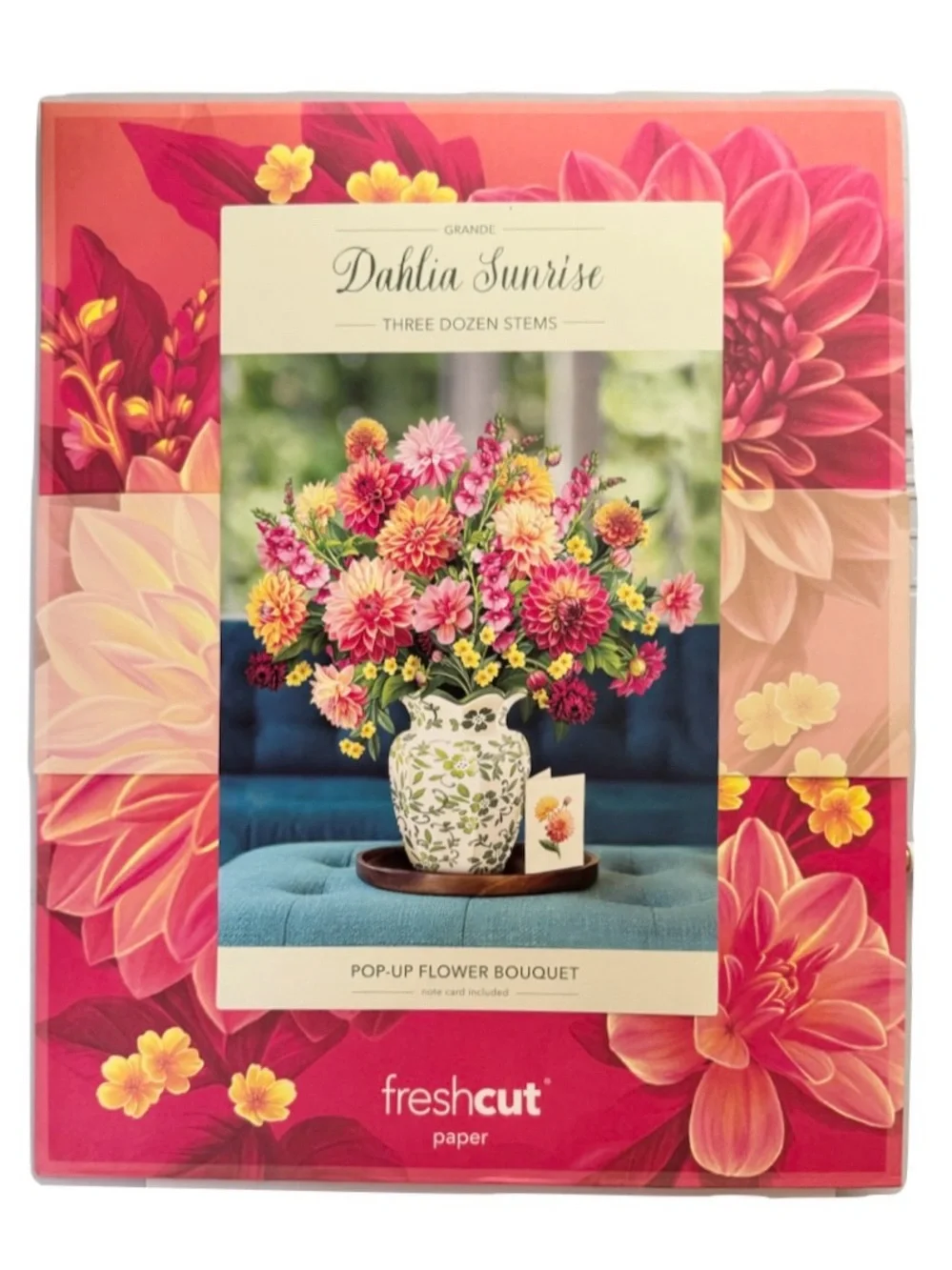 Paper Flowers 3 for 15 SALE CLEARANCE Freshcut Dahlia Sunrise Bouquet